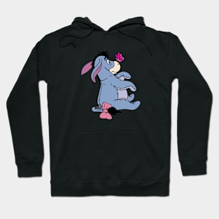 Donkey with Awareness Ribbon Butterfly (Pink) Hoodie